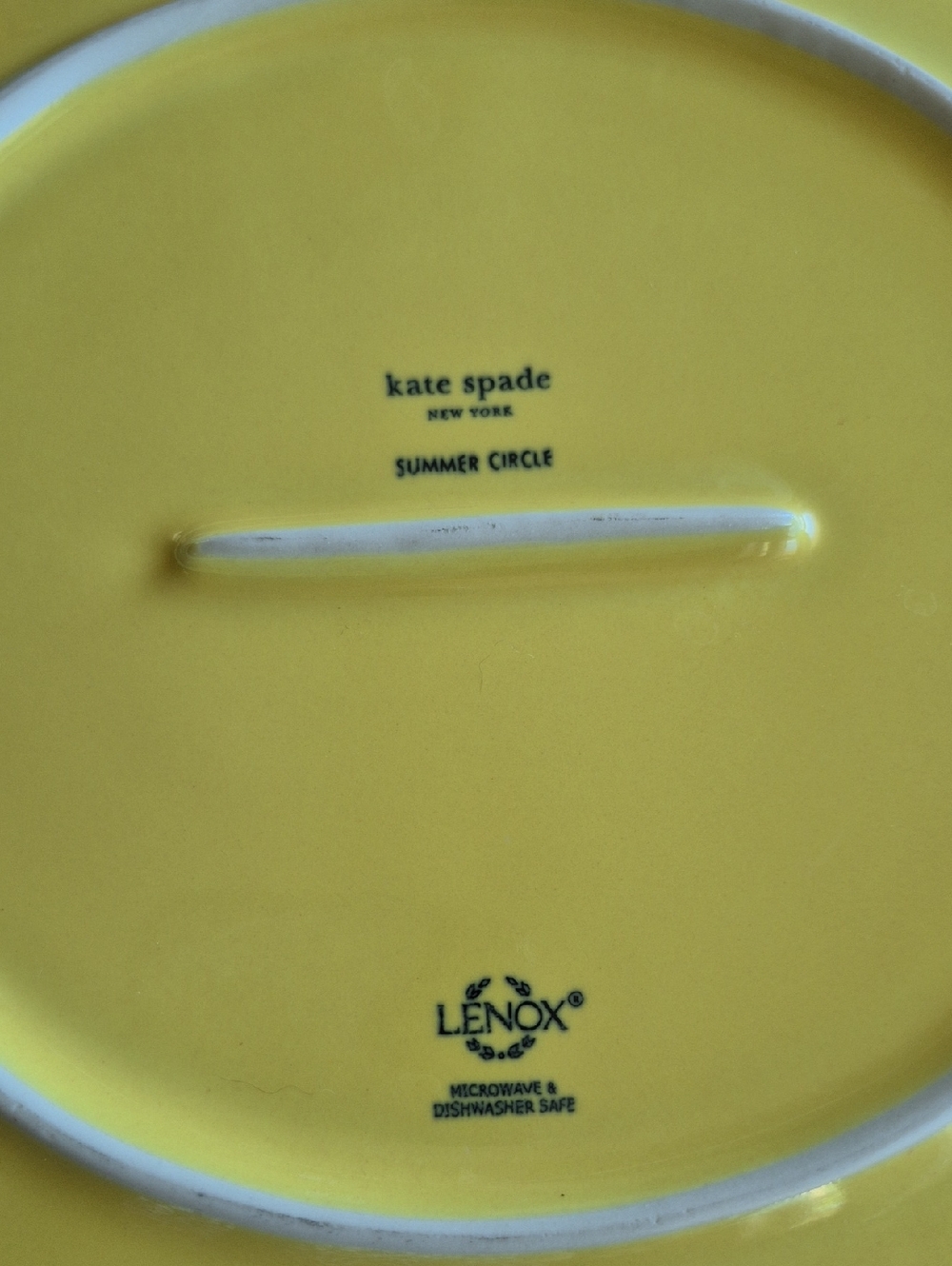 3 kate spade x Lenox Summer Circle Bright Yellow, Blue & Coral Dinner Plates. - Picture 2 of 6